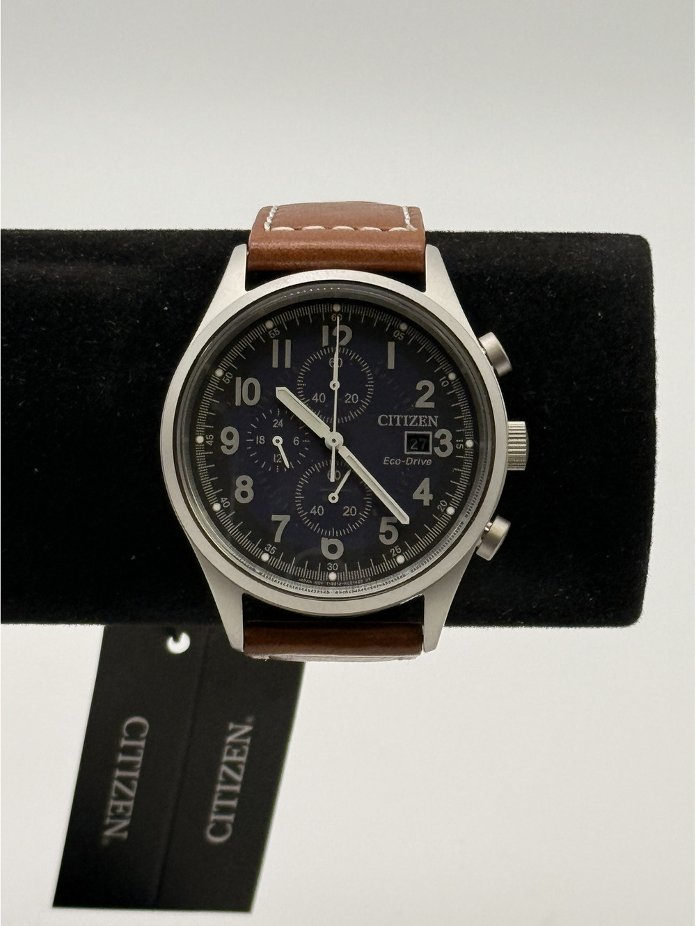 Citizen Eco-Drive Chronograph Men's Wristwatch with Brown St